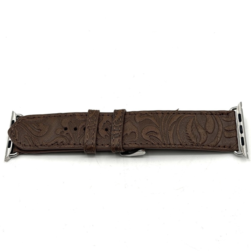Myra Bag Mittangle Embossed Leather Watch Band Brown 42mm 44mm 45mm S-6896 NEW